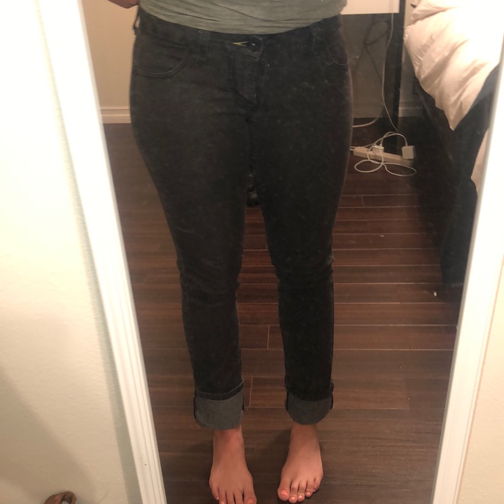 Low rise black Volcom skinny jeans